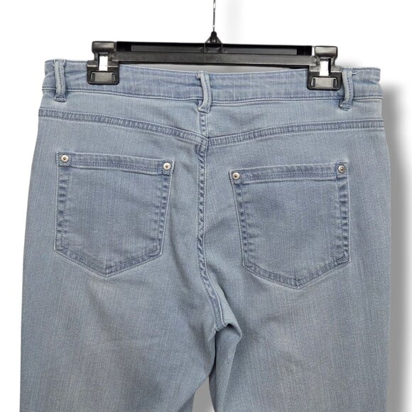 J Jill Authentic Fit Cropped Jeans Womens 10 Cuffed Mid Rise Light Wash - Picture 5 of 9